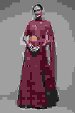 Wine Viscose Lehenga Set image number 1