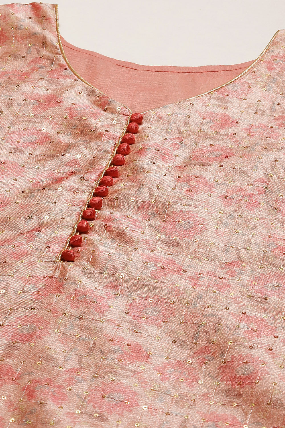 Pink Cotton Digital Print Unstitched Suit Set image number 5