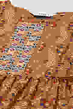 Mustard Cotton Tiered Dress image number 1