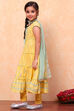 Yellow Cotton Printed Tiered Festive Flared Suit Set image number 3