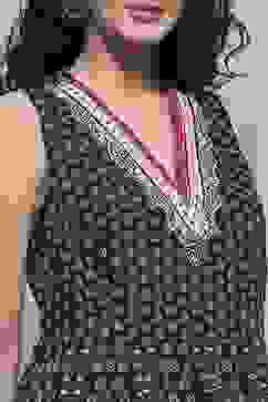 Off White/Blue Cotton Printed Sharara Suit Set image number 1