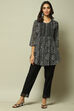 Black Cotton Blend Yarndyed Pants image number 0