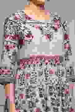 Aqua Cotton Anarkali Printed Suit Set image number 1