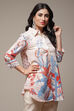 Ecru Rayon Printed Shirt image number 4