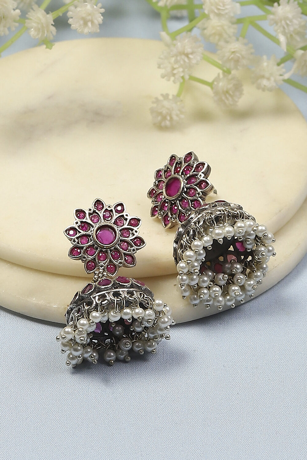 biba Pink Brass JhumkaPink Brass Jhumka-picture-371