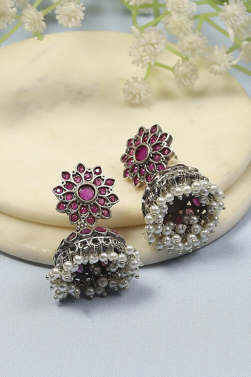 Pink Brass Jhumka image number 0