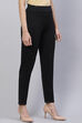 Navy Straight Poly Viscose Leggings image number 0