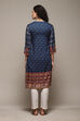 Purple Rayon Straight Printed Kurta image number 4