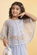 Lavender Nylon Flared Lehenga Set image number 1