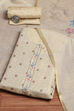 Beige Tissue Printed Unstitched Suit Set image number 0