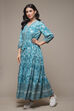 Orange Rayon Tiered Dress image number 3