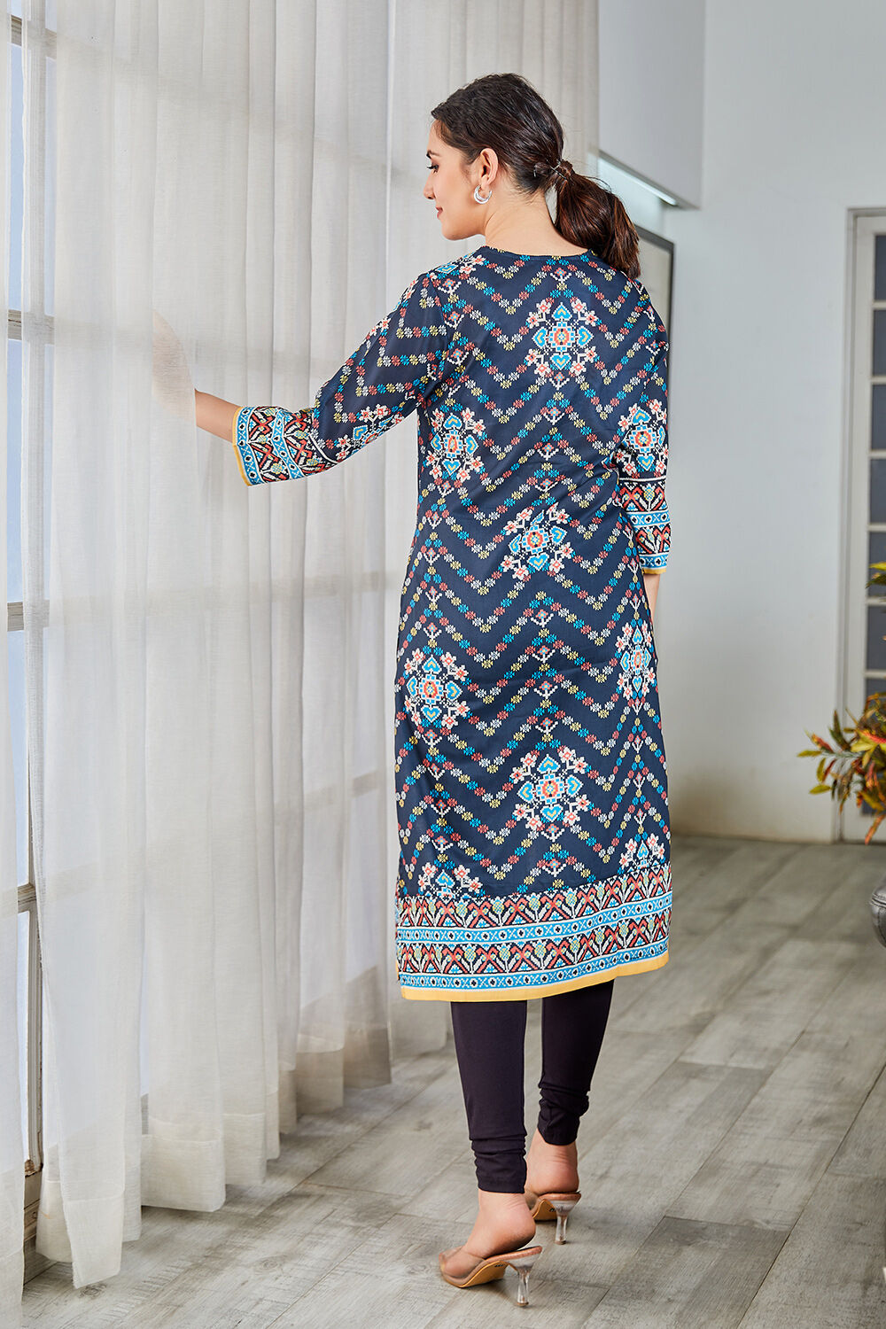 Rust Art Silk Flared 2 Piece Set image number 2