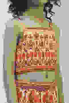 Multi-Colored Cotton Lehenga Set image number 1