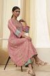 Pink Pure Cotton Printed A-Line Kurta image number 0