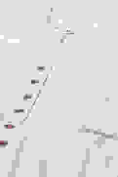 White Cotton Asymmetric Anarkali & Churidar Suit Set image number 1