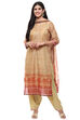 Mustard Chanderi Digital Print Unstitched Suit Set image number 0