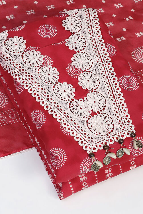 Indigo Cotton Unstitched Suit Set image number 6