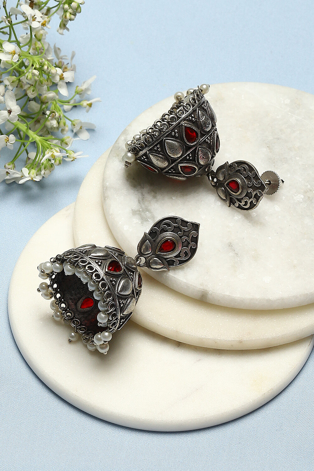 Red Brass Earrings image number 0