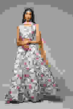 Off White Cotton Blend Lehenga Set image number 0