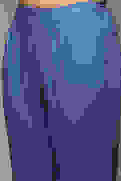 Blue Cotton Gathered Kurta Pants 2 Piece Set image number 2