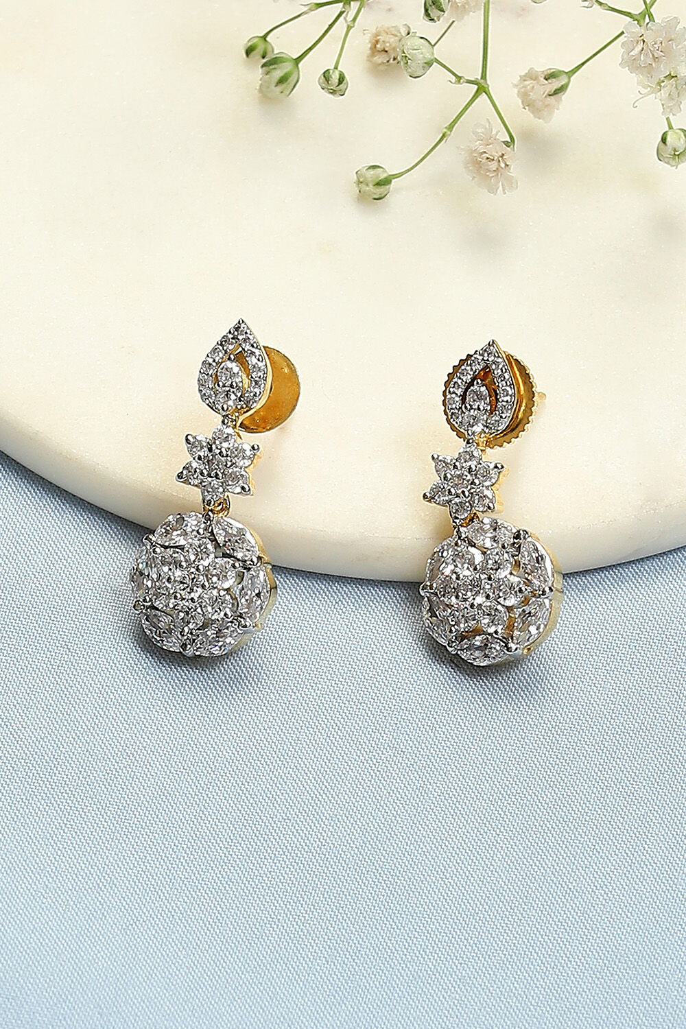 White Brass Earrings image number 0