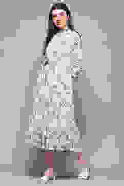 White Polyester Tiered Dress image number 2