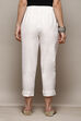 Rust Cotton Flax Slim Solid Pants image number 4