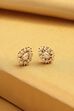 Pearl Brass Gold-Plated Cluster Stud Earrings image number 0