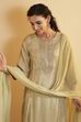 Pista Green Viscose Blend Yoke Design Straight Kurta Set image number 1