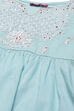 Sky Blue Cotton Flared Embroidered Kurta Set image number 1
