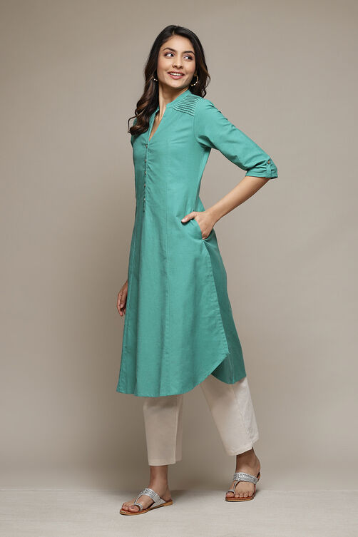 Red A-Line Solid Kurta image number 2