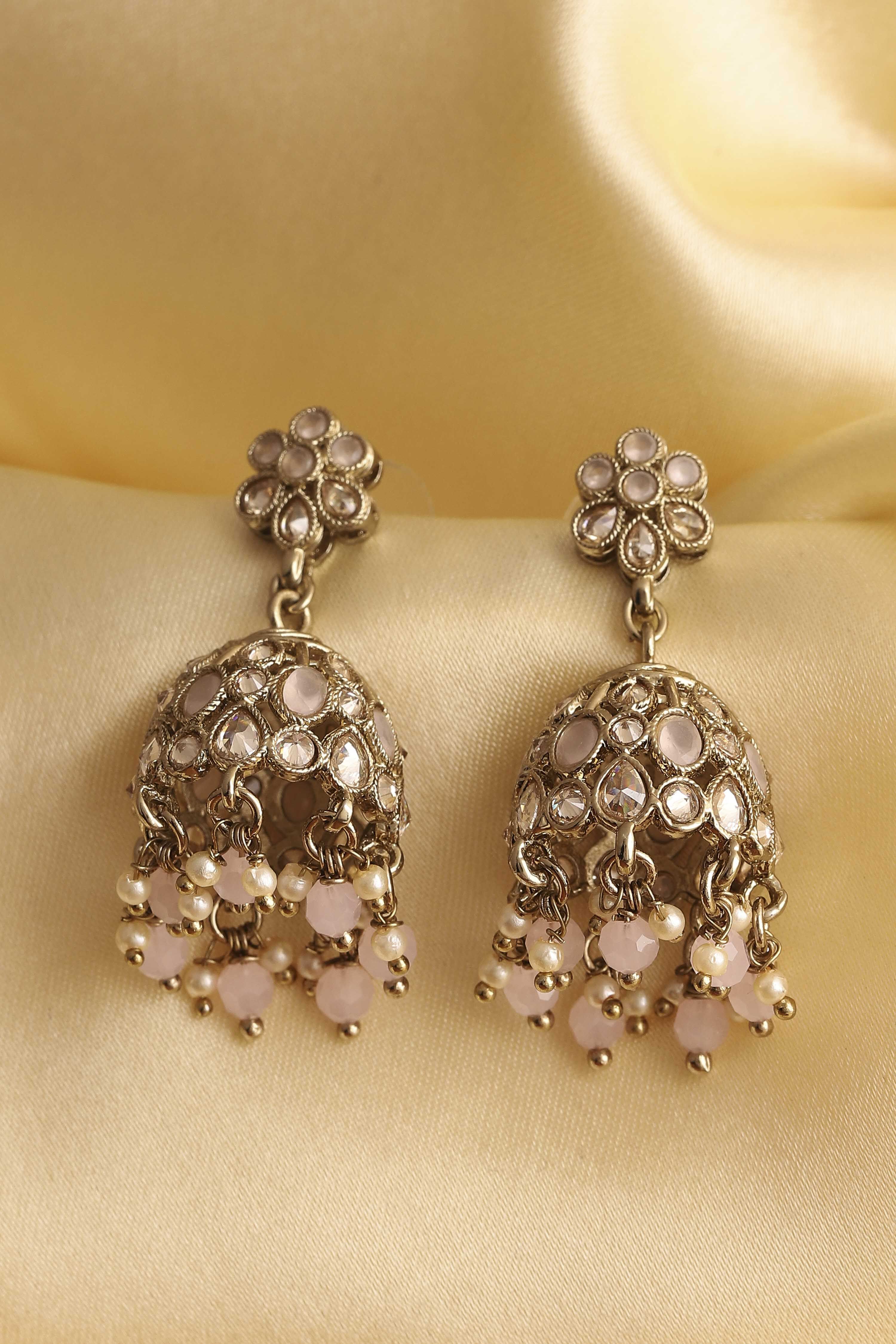 Light Pink Alloy Jhumka image number 0