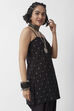 Black Cotton Printed Sleeveless Short Kurti image number 4