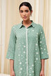 Blue Printed High-Low Short Kurta image number 1