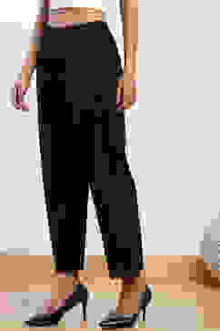 Black Cotton Blend Narrow Pant image number 2