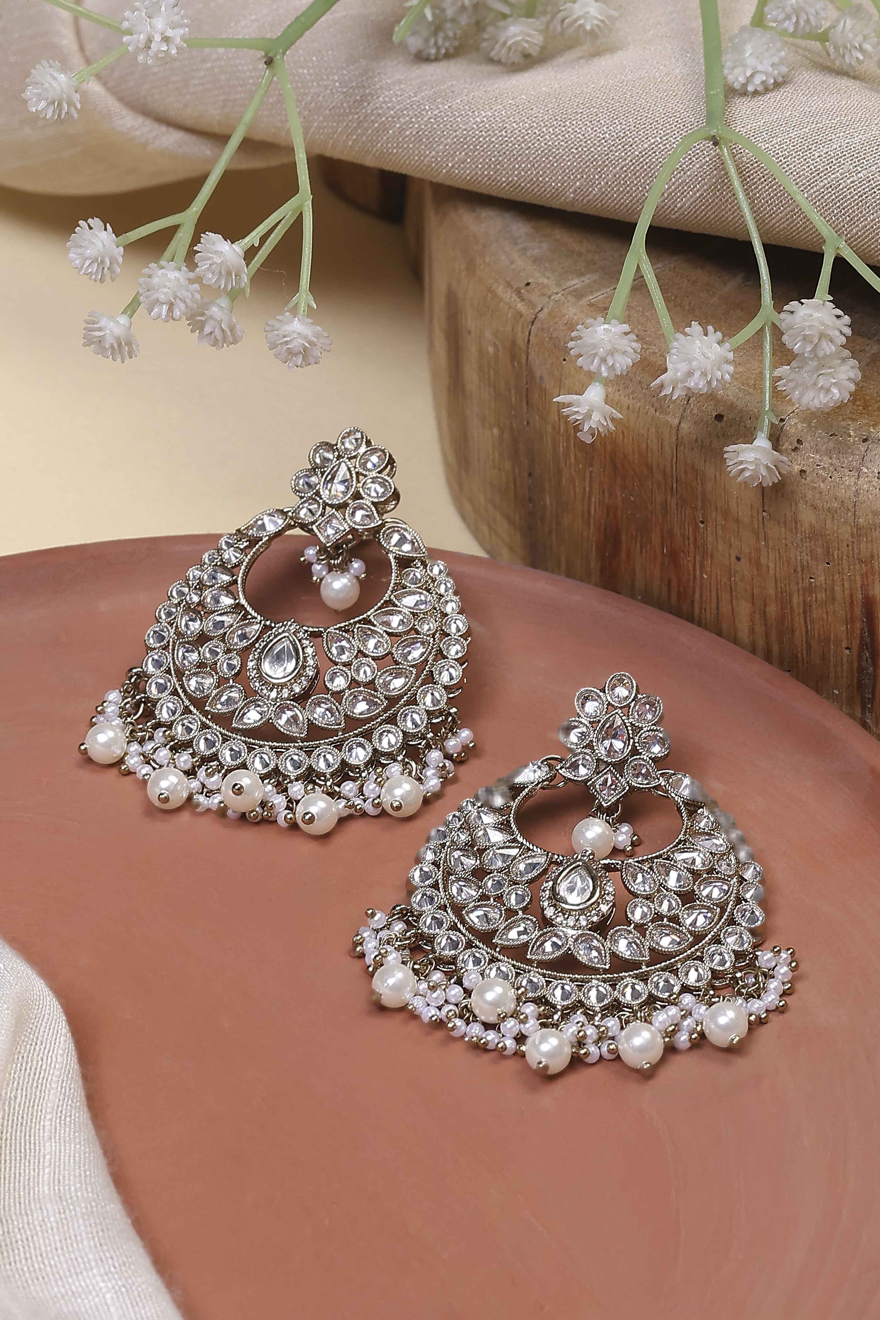 White Brass Chaandbali image number 0