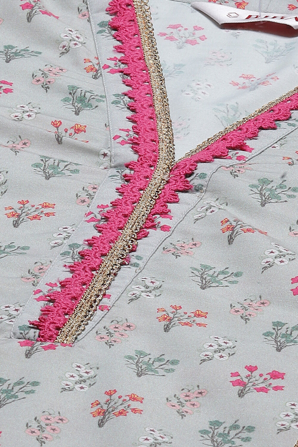 Grey Art Silk Straight Kurta Slim Pant Suit Set image number 1