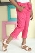 Blue Cotton Lycra Capris image number 0