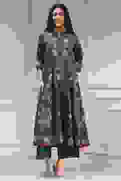 Blue Cotton Printed Anarkali Suit Set image number 6