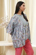 Dull Blue Cotton Flared Short Kurta image number 4