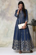 Navy Cotton Fusion Wear Dress image number 0
