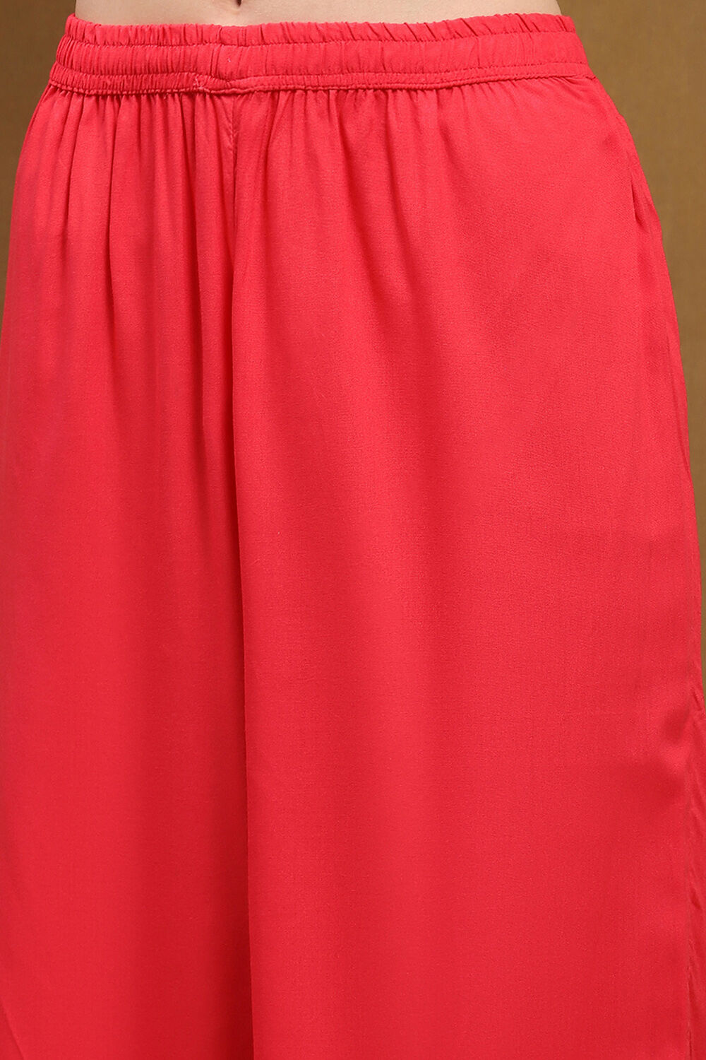 Coral Modal Floral Printed Asymmetric Kurta Set image number 2