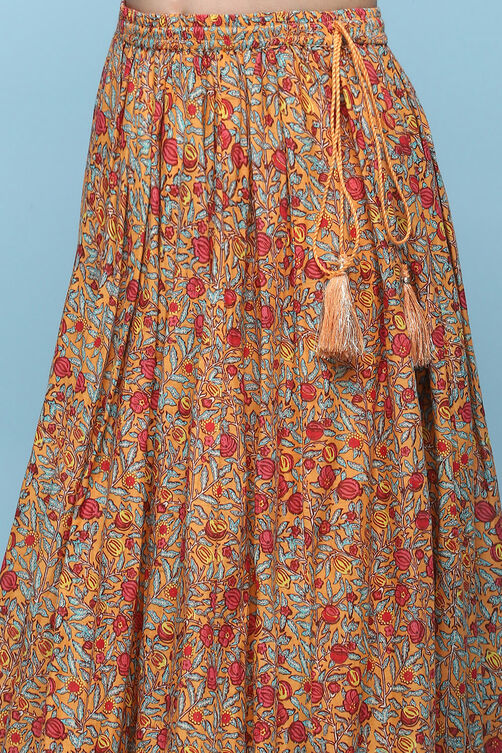 Purple Cotton Straight Printed Kurta Skirt Suit Set image number 2