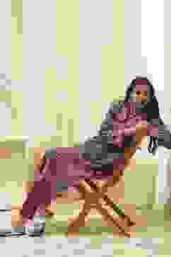 Royal Blue Acrylic Straight Kurta image number 5