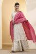 Pink Poly Banarasi Dupatta image number 3