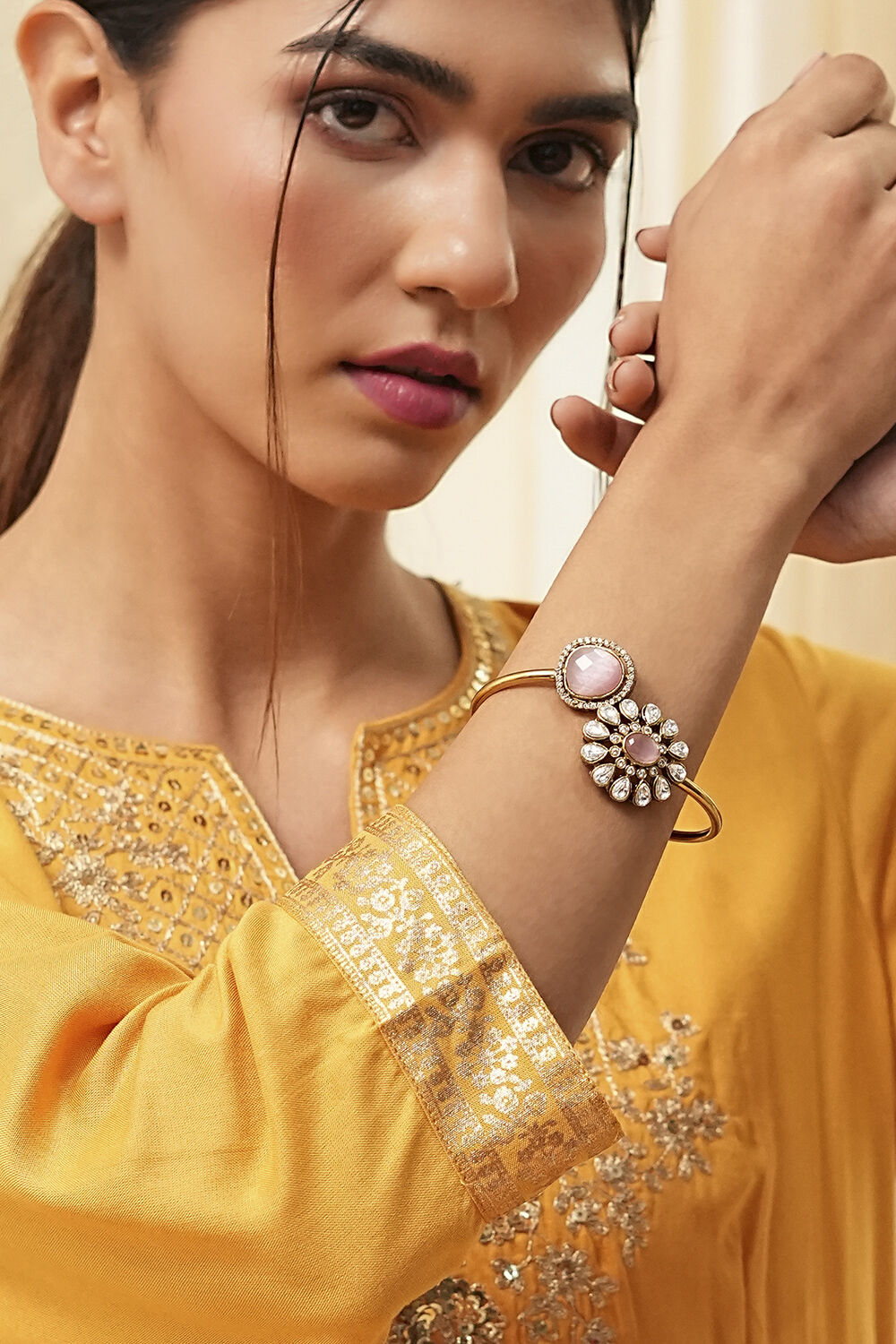 Light Pink Brass Bracelet image number 1