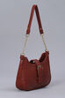 Maroon PU Shoulder Bag image number 3