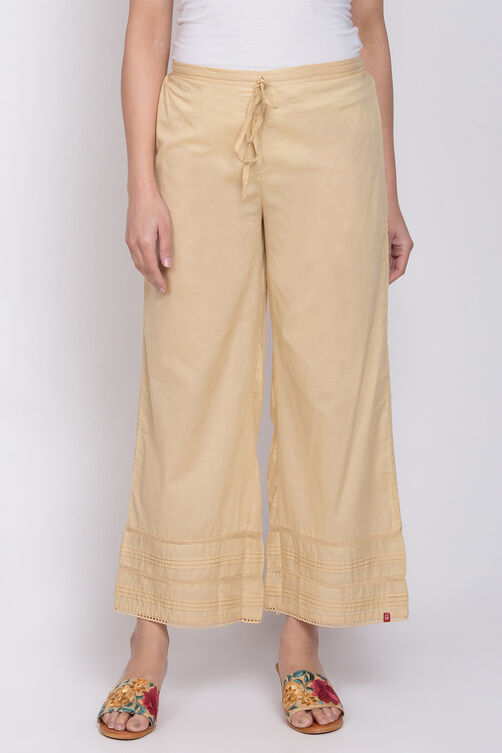 Beige Cotton Palazzo image number 0