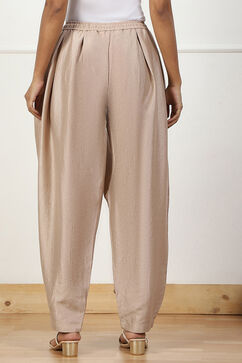 Beige Polyester Palazzo Pants image number 5