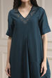 Burnt Orange Dyed Asymmetric Kurta Set image number 1